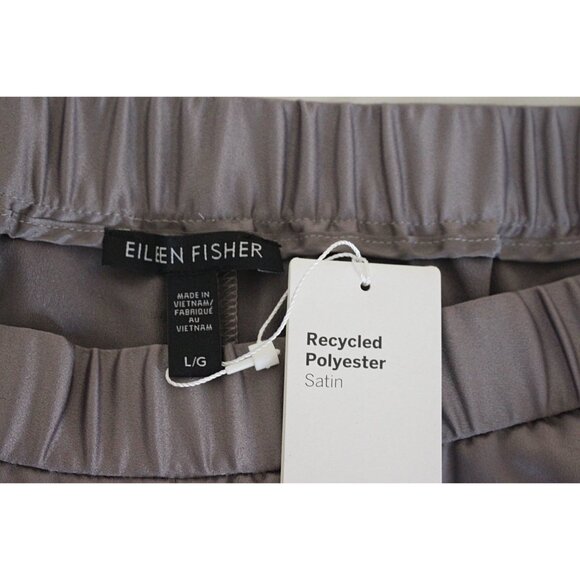 New w/Tags Eileen Fisher - Recycled Polyester Satin Straight Leg Pants, Briar L - Picture 6 of 13